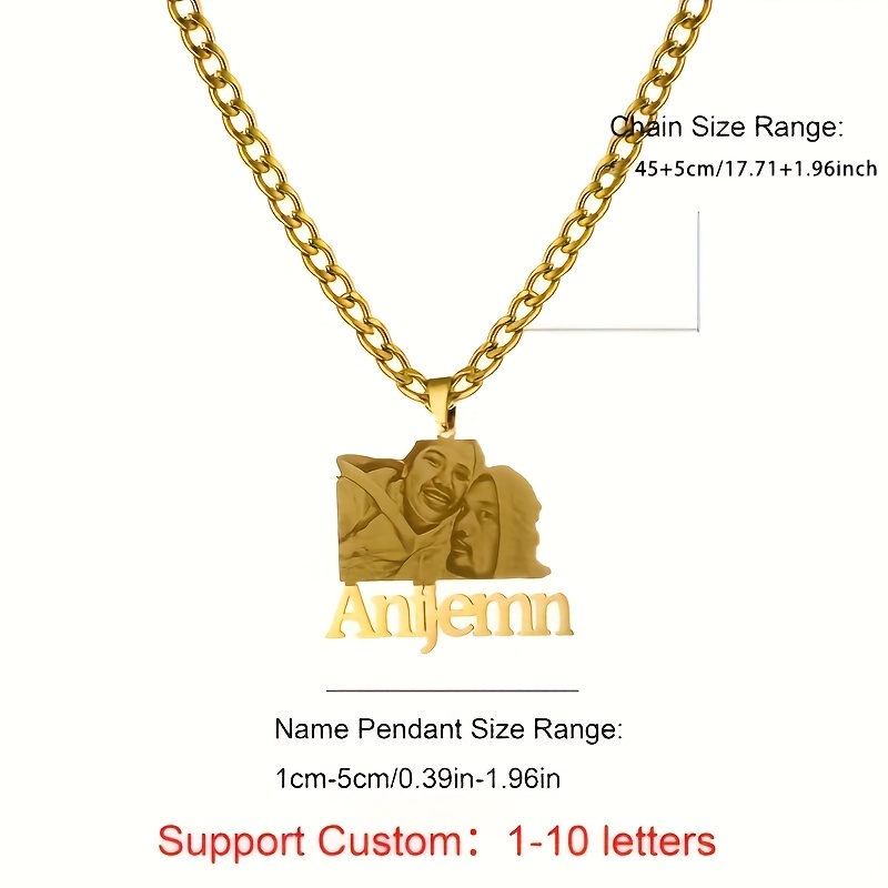 Custom Photo Pendant Necklace with Cuban Chain
